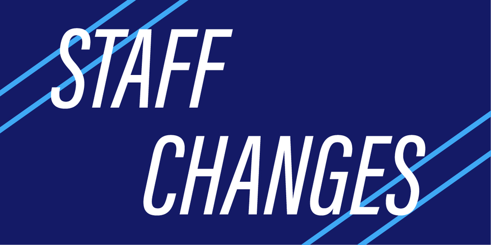 staff changes with blue background
